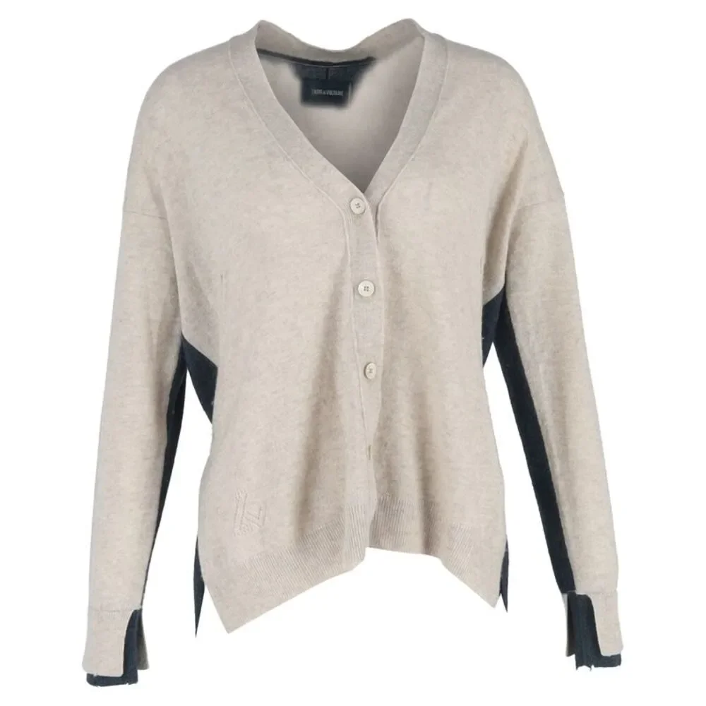 Zadig & Voltaire Scarlett V-neck Cardigan In Multicolor Cashmere